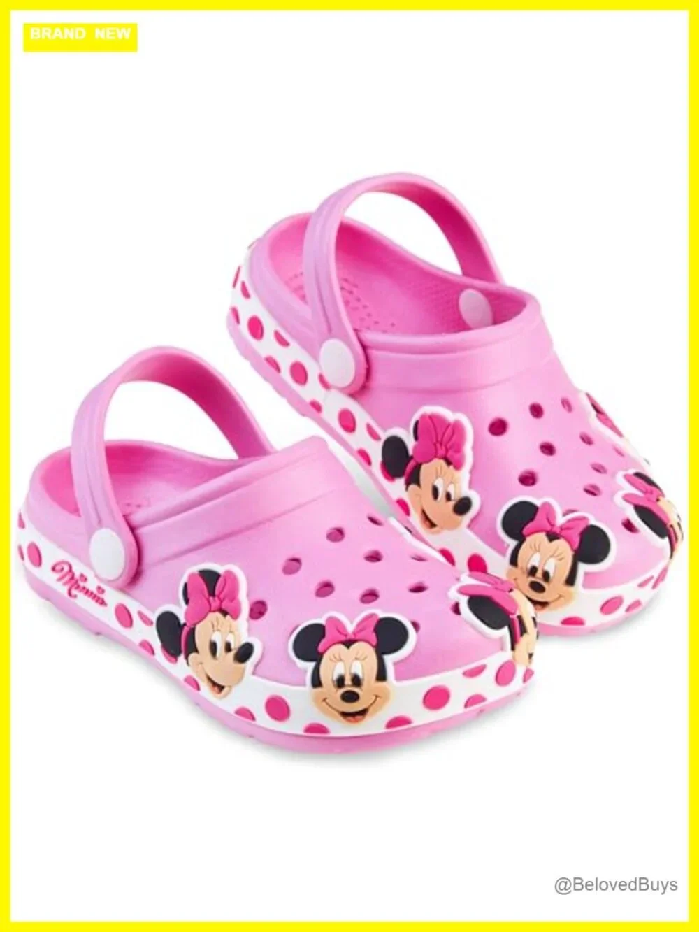 Disney Minnie Mouse Girls Clogs, Slip On Slides Slippers, Non-Slip Garden Beach